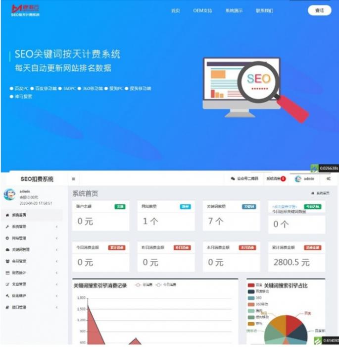 最新按天扣费的SEO系统网站源码 免费分享 附图文安装教程-372盘