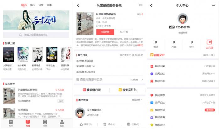 PTCMS小说聚合网站系统源码 带会员收费机制-372盘