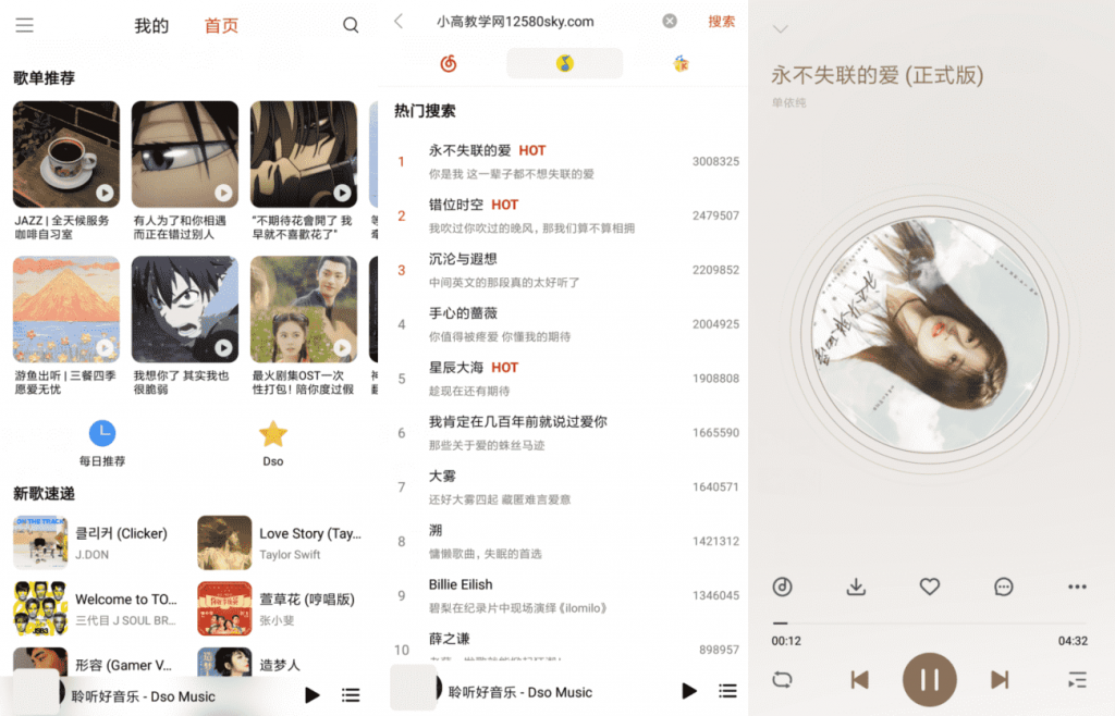 Dso Music_v3.7.0 酷我/网易/QQ音乐三平台-372盘