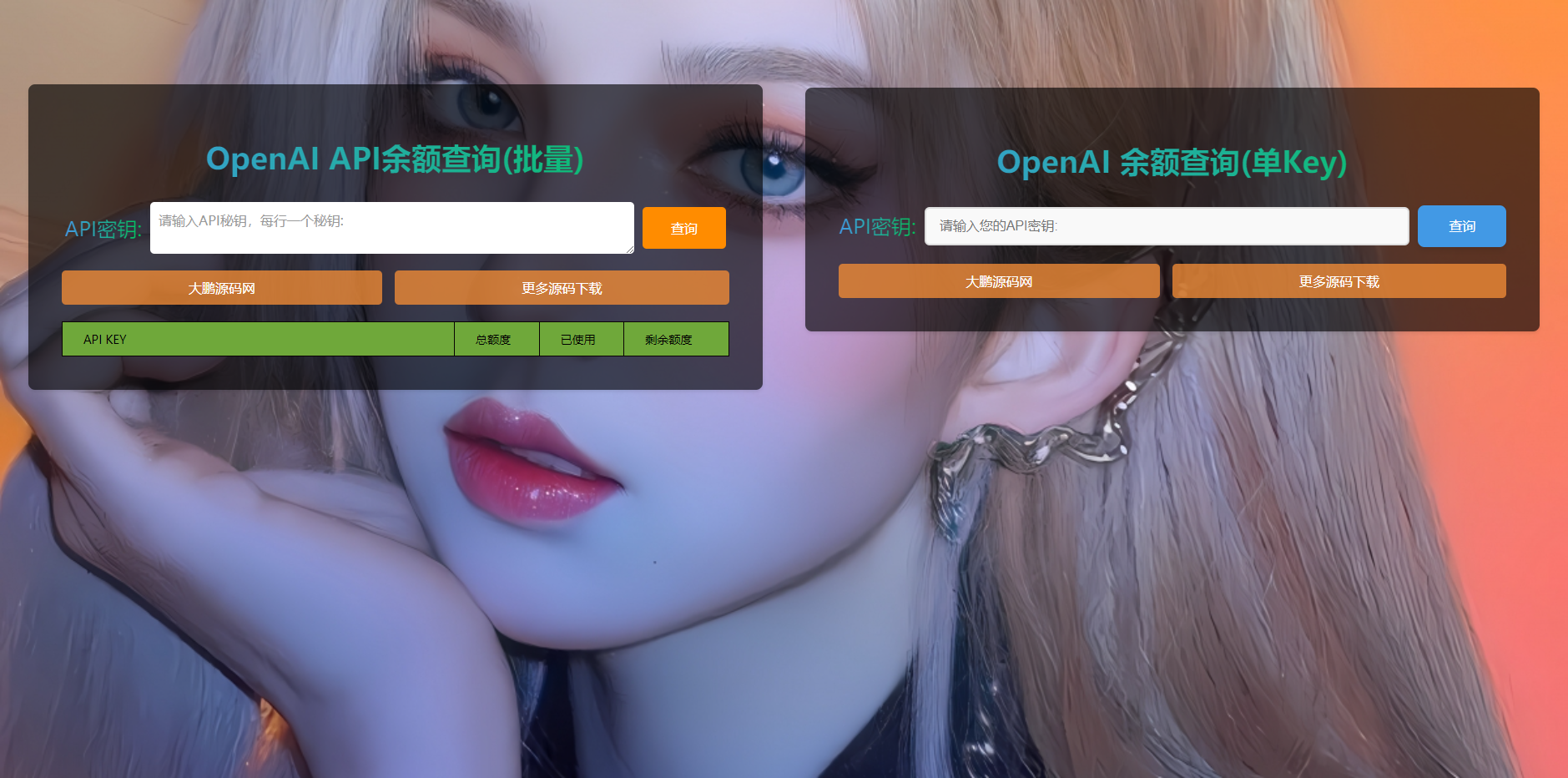 D1142 OpenAI API余额批量查询 html源码-372盘
