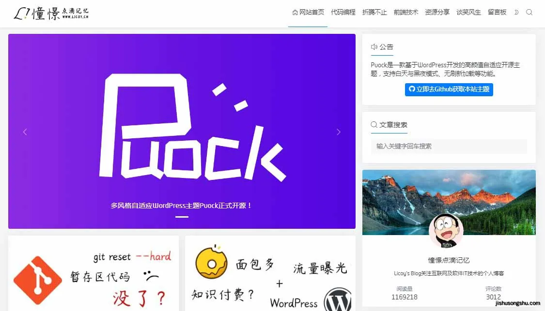 Puock主题 | 开源多风格自适应-372盘